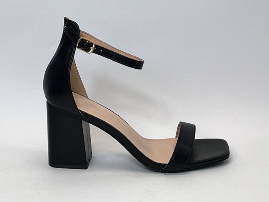 Sandalias Tiras Sandalia Negra TacÃ³n Medio Sandalia Negra Mujer