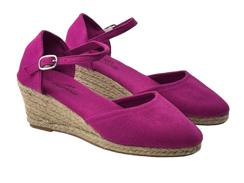 cuñas cómodas alpargatas color buganvilla