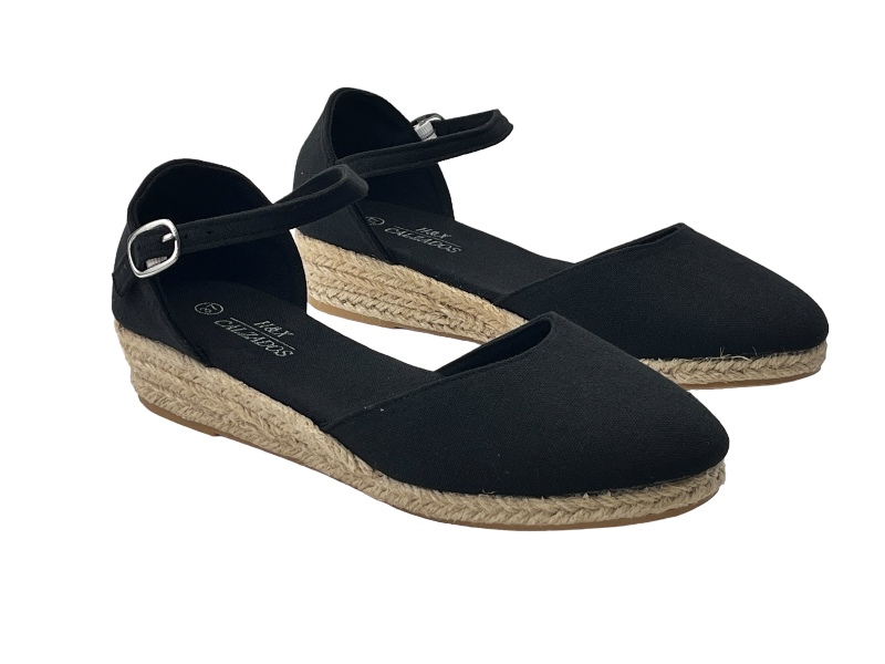 Zapatillas Alpargatas Alpargatas CuÃ±a Negras Mujer Alpargatas