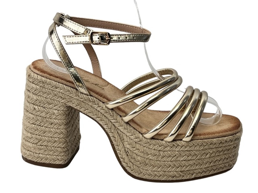 TACON ALTO ESPARTO PLATAFORMA ESPARTO ORO Zapa10 Zapatos Low Cost