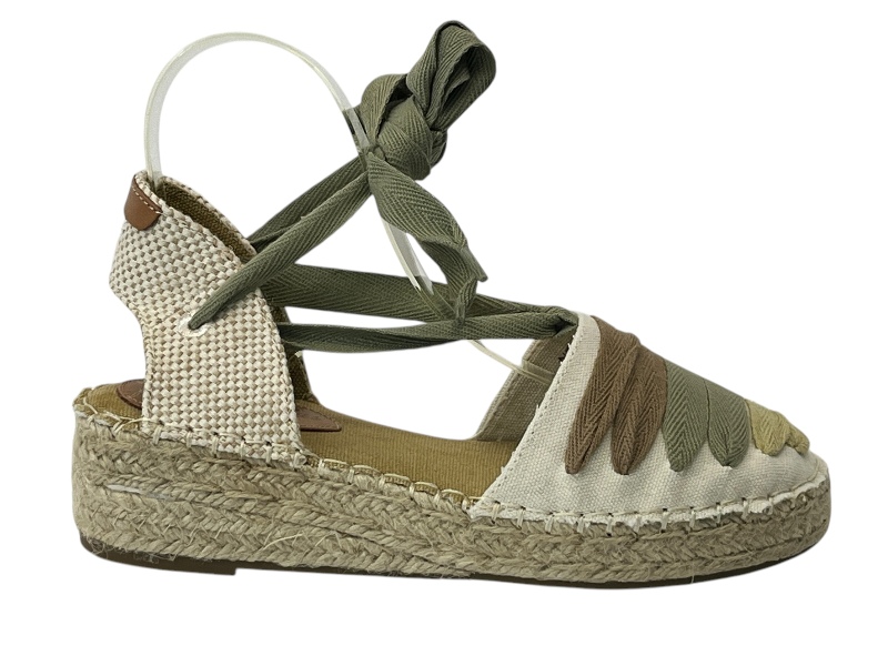 CUÑA ESPARTO MEDIA CINTAS PALA CAÑA BEIG KAKI Zapa10 Zapatos Low